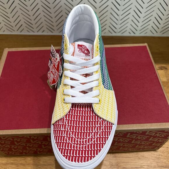 NEW MENS VANS SKATE SK-8 Hi PRIDE‎ RAINBOW CANVAS SHOES SIZE 10 Colorful main image 9